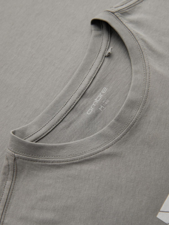 Ombre Clothing Férfi pamut pólóing geometrikus nyomattal - szürke V3 OM-TSPT-0259 Ombre Clothing