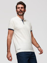 Ombre Clothing Férfi pamut pólóing kontraszt szegéllyel - fehér V1 OM-POSS-0170 Ombre Clothing