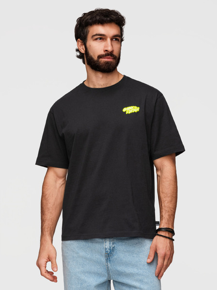 Ombre Clothing Férfi pamut pólók nyomattal - fekete V1 OM-TSPT-0288 Ombre Clothing
