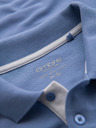 Ombre Clothing Férfi pamut póló kontraszt szegéllyel - kék V3 OM-POSS-0170 Ombre Clothing
