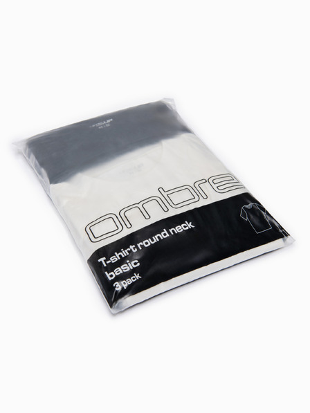Ombre Clothing Pólók OM-TSBC-0291 - off white/off white/fekete Ombre Clothing