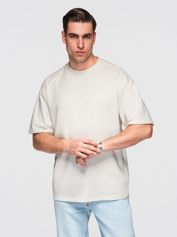 Ombre Clothing Pólók OM-TSBC-0291 - off white/halványan olíva/tengerészkék Ombre Clothing
