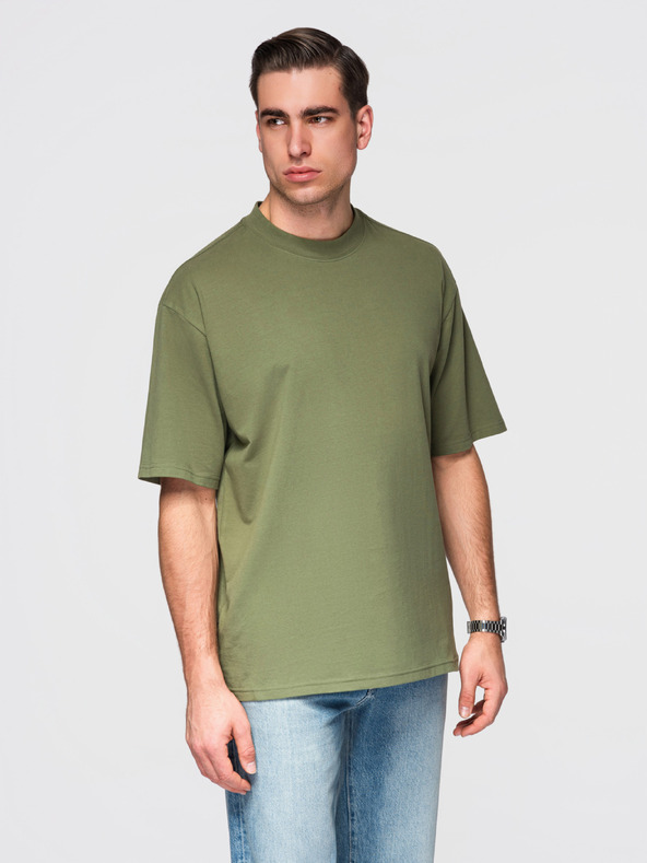 Ombre Clothing Pólók OM-TSBC-0291 - off white/halványan olíva/tengerészkék Ombre Clothing