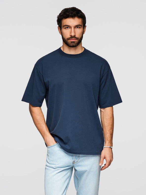 Ombre Clothing Pólók OM-TSBC-0291 - off white/halványan olíva/tengerészkék Ombre Clothing