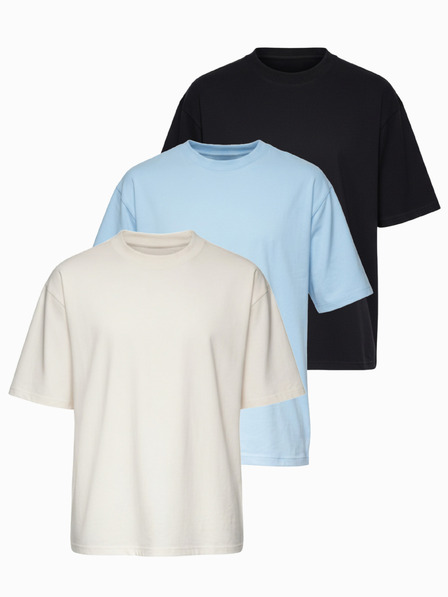 Ombre Clothing Pólók OM-TSBC-0291 - fekete/világos kék/fehér Ombre Clothing