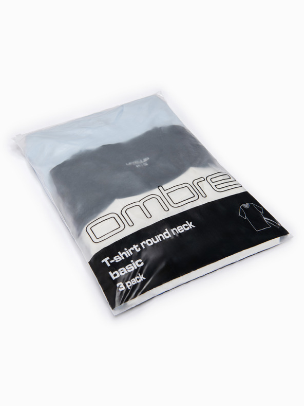 Ombre Clothing Pólók OM-TSBC-0291 - fekete/világos kék/fehér Ombre Clothing