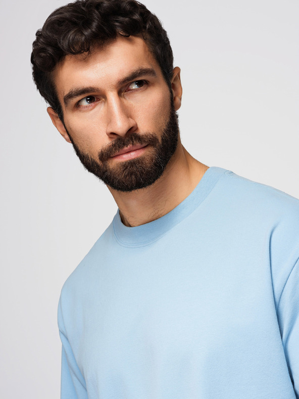 Ombre Clothing Pólók OM-TSBC-0291 - fekete/világos kék/fehér Ombre Clothing
