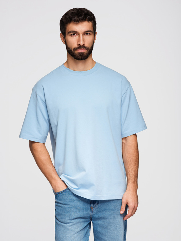 Ombre Clothing Pólók OM-TSBC-0291 - fekete/világos kék/fehér Ombre Clothing