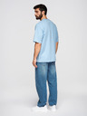 Ombre Clothing Pólók OM-TSBC-0291 - fekete/világos kék/fehér Ombre Clothing