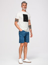 Ombre Clothing Férfi pamut pólók geometrikus nyomattal - fehér V1 OM-TSPT-0259 Ombre Clothing