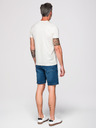 Ombre Clothing Férfi pamut pólók geometrikus nyomattal - fehér V1 OM-TSPT-0259 Ombre Clothing