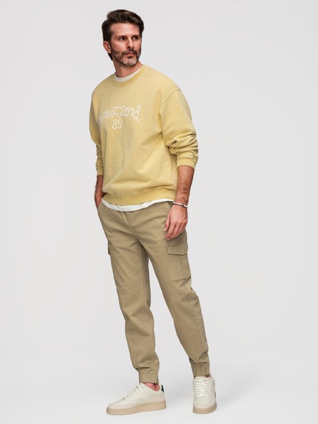 Ombre Clothing Férfi JOGGERY nadrág cipzáras cargo zsebbel - khaki V1 OM-PAJO-0290 Ombre Clothing