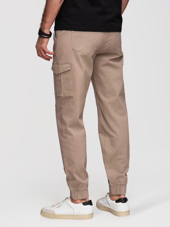 Ombre Clothing Férfi JOGGERY nadrág cipzáras cargo zsebbel - bézs V2 OM-PAJO-0290 Ombre Clothing