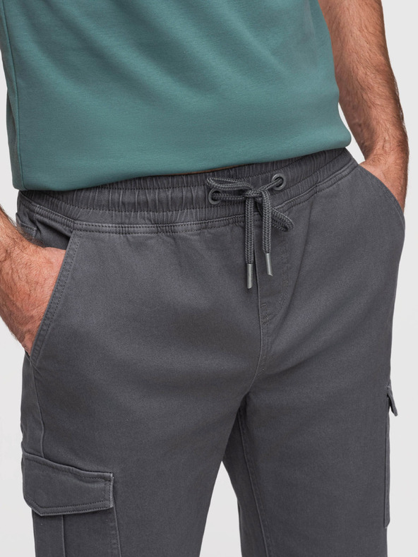 Ombre Clothing Férfi JOGGERY nadrág cipzáras cargo zsebbel - grafitszürke V3 OM-PAJO-0290 Ombre Clothing