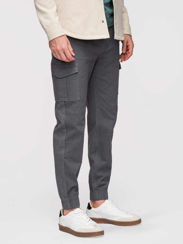 Ombre Clothing Férfi JOGGERY nadrág cipzáras cargo zsebbel - grafitszürke V3 OM-PAJO-0290 Ombre Clothing
