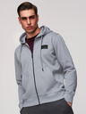 Ombre Clothing Férfi cipzáros kapucnis pulóver felvarrással - szürke V1 OM-SSZP-0256 Ombre Clothing