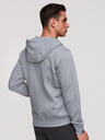 Ombre Clothing Férfi cipzáros kapucnis pulóver felvarrással - szürke V1 OM-SSZP-0256 Ombre Clothing