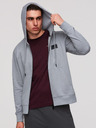 Ombre Clothing Férfi cipzáros kapucnis pulóver felvarrással - szürke V1 OM-SSZP-0256 Ombre Clothing