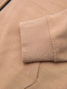 Ombre Clothing Férfi cipzáros kapucnis pulóver felvarrással - homok V2 OM-SSZP-0256 Ombre Clothing