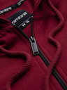 Ombre Clothing Férfi kapucnis pulóver gomb nélkül és felvarrással - piros V3 OM-SSZP-0256 Ombre Clothing