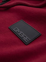 Ombre Clothing Férfi kapucnis pulóver gomb nélkül és felvarrással - piros V3 OM-SSZP-0256 Ombre Clothing