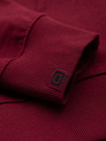 Ombre Clothing Férfi kapucnis pulóver gomb nélkül és felvarrással - piros V3 OM-SSZP-0256 Ombre Clothing