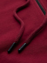 Ombre Clothing Férfi kapucnis pulóver gomb nélkül és felvarrással - piros V3 OM-SSZP-0256 Ombre Clothing