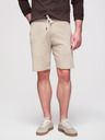 Ombre Clothing Férfi pamut rövidnadrág zsinórral és zsebbel - világos bézs V1 OM-SRBS-0205 Ombre Clothing