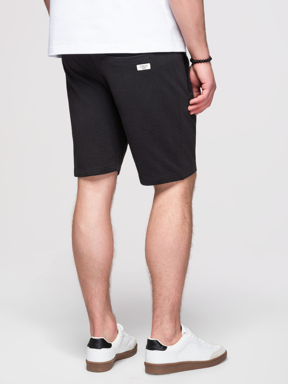 Ombre Clothing Férfi pamut rövidnadrág húzózsinórral és zsebbel - fekete V5 OM-SRBS-0205 Ombre Clothing