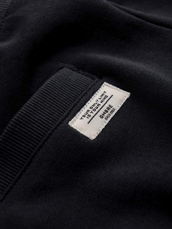 Ombre Clothing Férfi pamut rövidnadrág húzózsinórral és zsebbel - fekete V5 OM-SRBS-0205 Ombre Clothing