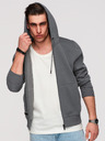 Ombre Clothing Férfi pamut BASIC cipzáras pulóver Ombre Clothing