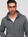 Ombre Clothing Férfi pamut BASIC cipzáras pulóver Ombre Clothing