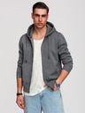 Ombre Clothing Férfi pamut BASIC cipzáras pulóver Ombre Clothing
