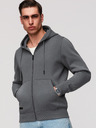 Ombre Clothing Férfi pamut BASIC cipzáras pulóver Ombre Clothing