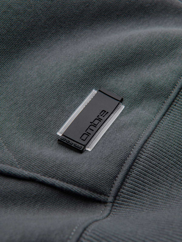 Ombre Clothing Férfi pamut BASIC cipzáras pulóver Ombre Clothing