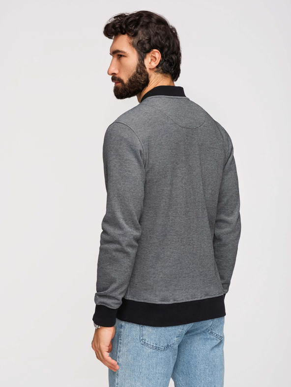 Ombre Clothing Férfi kötött bomber dzseki - fekete