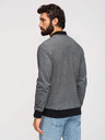 Ombre Clothing Férfi kötött bomber dzseki - fekete