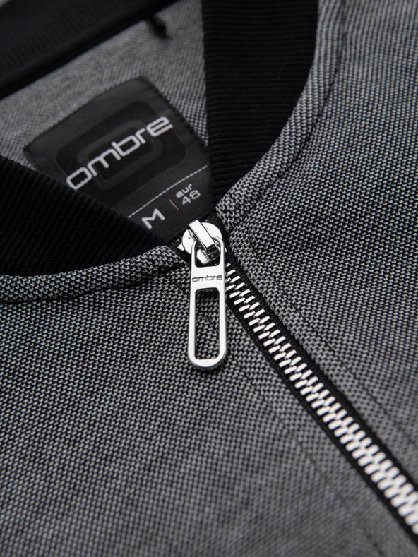 Ombre Clothing Férfi kötött bomber dzseki - fekete