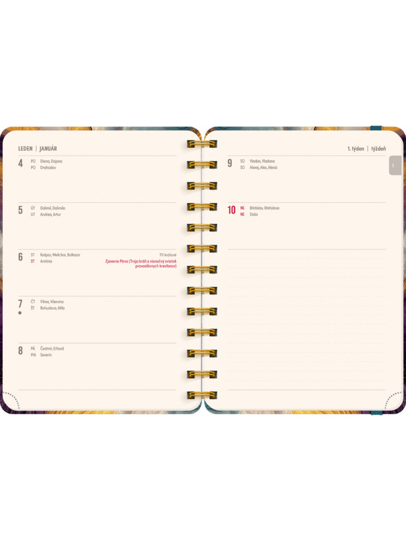 NOTIQUE NOTIQUE Spirális 18 hónapos naptár Petito – Színes achát 2026/2027, 13 x 18 cm