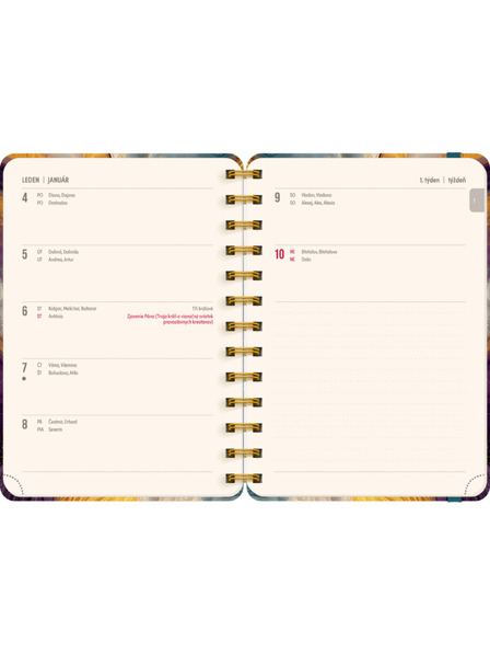 NOTIQUE NOTIQUE Spirális 18 hónapos naptár Petito – Színes achát 2026/2027, 13 x 18 cm
