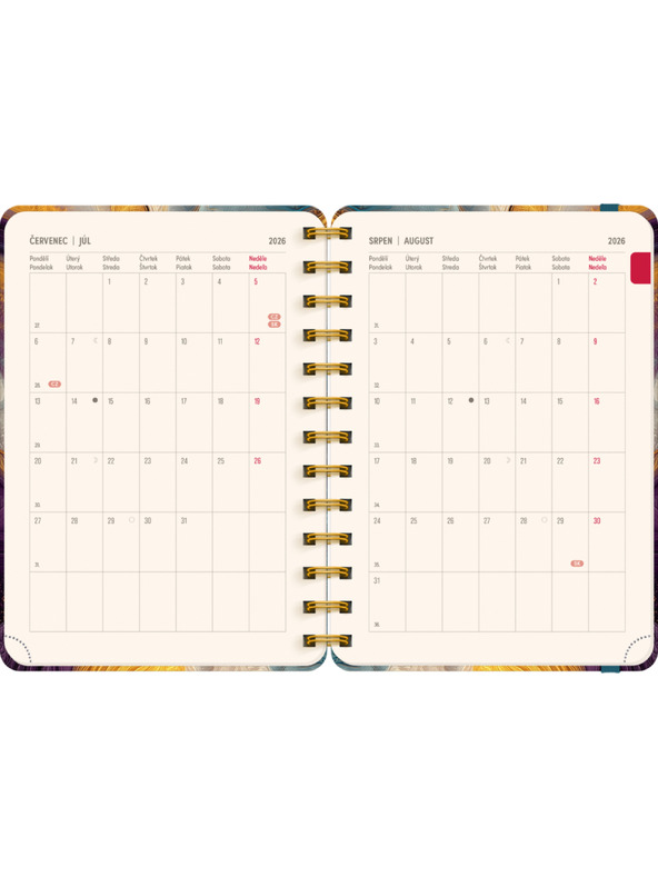 NOTIQUE NOTIQUE Spirális 18 hónapos naptár Petito – Színes achát 2026/2027, 13 x 18 cm