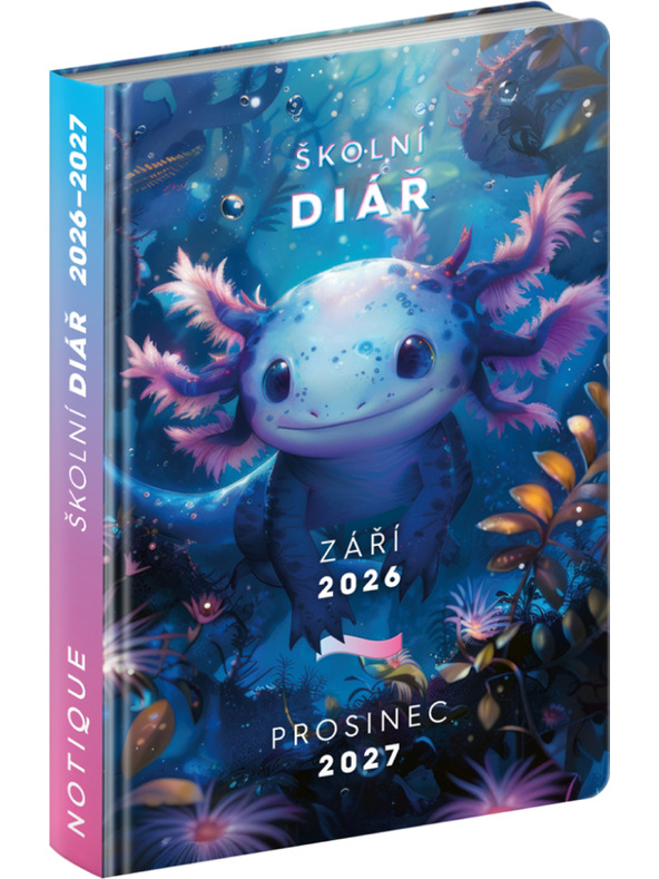 NOTIQUE NOTIQUE Iskolai naptár Axolotl (szeptember 2026 – december 2027), 9,8 x 14,5 cm