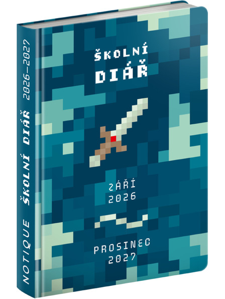 NOTIQUE NOTIQUE Iskolai naptár Gamer (szeptember 2026 – december 2027), 9,8 x 14,5 cm