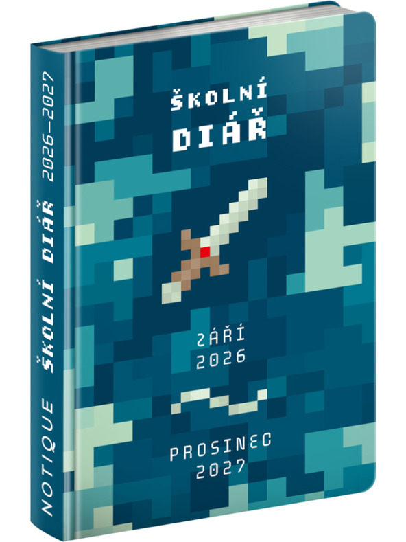 NOTIQUE NOTIQUE Iskolai naptár Gamer (szeptember 2026 – december 2027), 9,8 x 14,5 cm