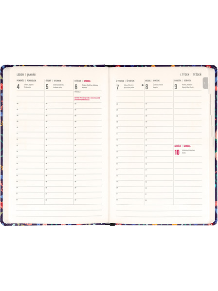 NOTIQUE NOTIQUE 18 hónapos naptár Petito – Flóra 2026/2027, 11 x 16 cm