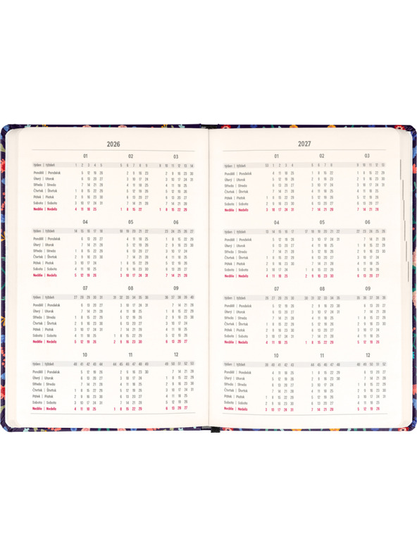 NOTIQUE NOTIQUE 18 hónapos naptár Petito – Flóra 2026/2027, 11 x 16 cm