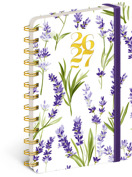 NOTIQUE NOTIQUE Spirális 18 hónapos naptár Petito – Levendula 2026/2027, 13 x 18 cm