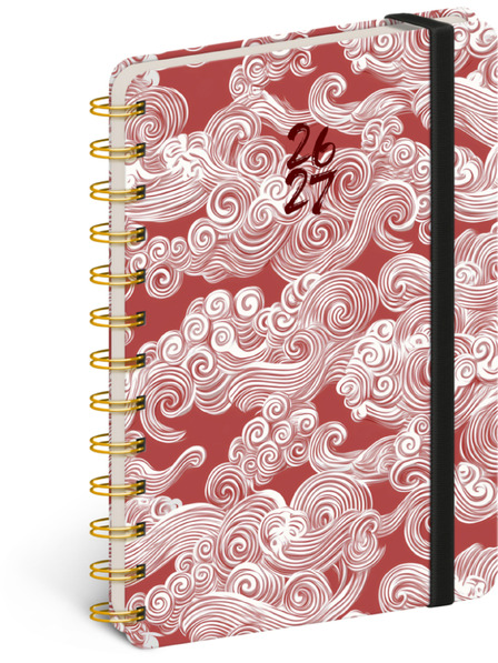 NOTIQUE NOTIQUE Spirális 18 hónapos naptár Petito – Felhők 2026/2027, 13 x 18 cm
