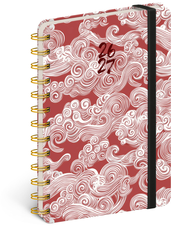 NOTIQUE NOTIQUE Spirális 18 hónapos naptár Petito – Felhők 2026/2027, 13 x 18 cm