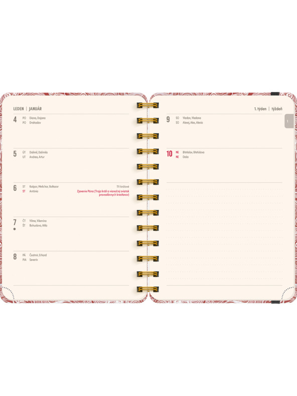 NOTIQUE NOTIQUE Spirális 18 hónapos naptár Petito – Felhők 2026/2027, 13 x 18 cm